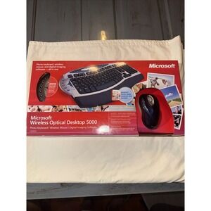 NEW! NIB Microsoft Wireless Optical Desktop 5000 Keyboard Wireless Mouse Digital